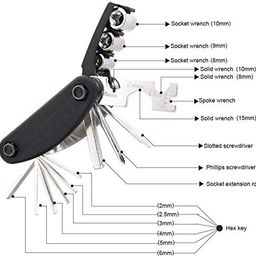 AlexVyan Original 16 Function Cycle Tool Kit Multi Purpose Mountain Bike Bicycle Repair Tool Kit Allen Key Spoke Wrench image 3