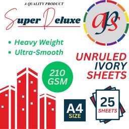 Super Deluxe A4 Unruled Ivory Sheets - 210 GSM - Pack of 25 Silhouette Paper Sheet-image-2