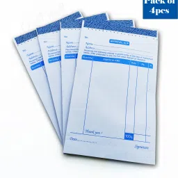 Pack of 4 Blank Approval Slip, Estimate Slip, Cash/Credit Memo Perforated 60 pages Book 1Pcs 1-Part Perforated 60 Leaves for Shop,Institute,Office-image-1