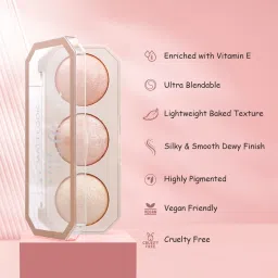 mattlook Feel the Glow Trio 3 Color illuminating Backed Highlighter Easy-to-blend Formula Highlighter image 3
