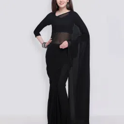 Solid/Plain Bollywood Georgette Saree-image-87
