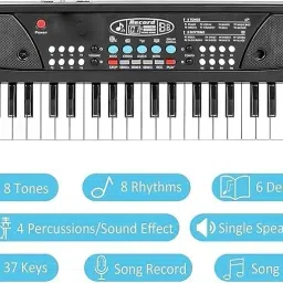 star venture 37 key piano keyboard toy with mic and dc power option recording for boys 37 key piano keyboard toy with mic and dc power option recording for boys Analog Portable Keyboard image 4