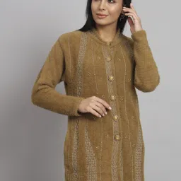Wool Blend Embroidered Coat For Women-picture-16