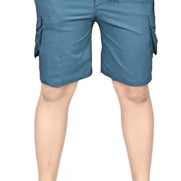 Solid Men Blue Basic Shorts-picture-18