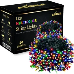 58 LEDs 20 m Multicolor Flickering, Color Changing, Steady Bulb Rice Lights-image-55