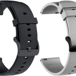 pantan 24mm Black & Grey Soft Silicone Watch Strap/Band with Steel Buckle – Compatible With All 24mm Smartwatches & Analogue Watches (Pack of 2) Smart Watch Strap-16