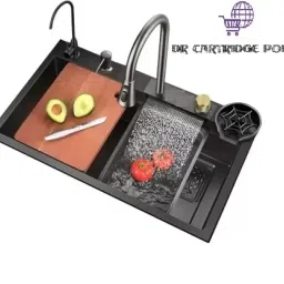 Sink of kitchen 30x18x9 INCH, Kitchen Sink With In-build Pull-Down Faucet and Anti Scretch Nano Black Stainless Steel Multi Functional Kitchen Sink Vessel Sink-31