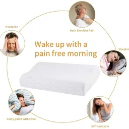 credicus Cervical Contour Smooth Memory Foam Pillow, Orthopedic, Stomached, Side Sleepers Memory Foam Nature Orthopaedic Pillow Pack of 1 image 5