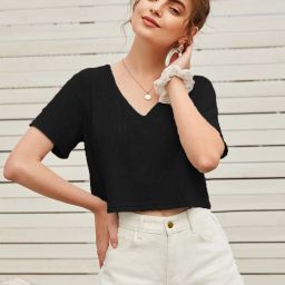 Casual Regular Sleeves Solid Women Black Top-image-10