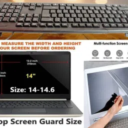ANJO KeyboardWirelsMous-WPad-3Hub-3n1Cl-OTG2n1-Ext-LED-Skin-14.6iScrn&KeyGuard&Sleeve Combo Set image 2