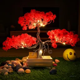 Faux Tree with Pot LED Fake Bonsai Plant For Home Office Decoration| Decorative Bonsai Wild Artificial Plant with Pot-image-15