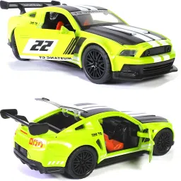1:36 Scale Mustang-GT Die Cast Metal Sports Car - Openable Door & Back, Pullback-24