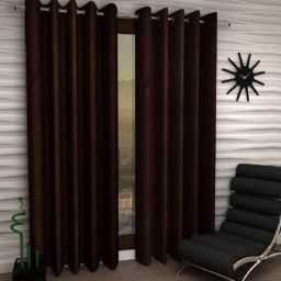 152 cm (5 ft) Polyester Semi Transparent Window Curtain (Pack Of 2)-image-0
