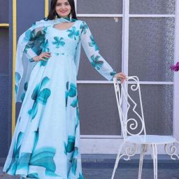 Printed Georgette Stitched Anarkali Gown-image-30