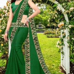 Self Design Bollywood Lycra Blend, Chiffon Saree-image-5
