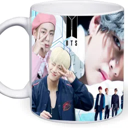 "Kim Taehyung BTS" White Ceramic Photos Printed Coffee/Tea Ideal for Everyone, Best Friend, Co-Worker (330ml) Ceramic Coffee Mug-image-39