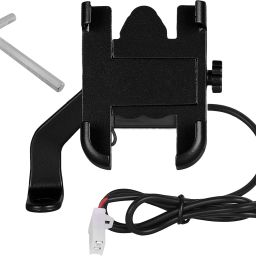 Metal C-2 Mobile Holder 360 Degree Rotating with Charging Slot for Smartphones Bike Mobile Holder-22