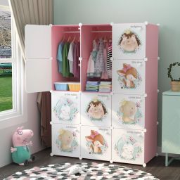 12-Door 12-Shelf Plastic almirah for kids, almirah of clothes ,cupboard clothes PC Collapsible Wardrobe-image-75