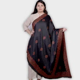 Allure Motifs Wool Woven Men, Women Shawl-image-49