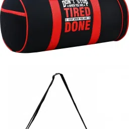 20 L Gym Duffel Bag - premium quality sports bag with separate shoe compartment water L1 resistant - Black, Red, Black-image-90