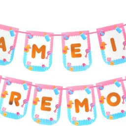 Golden Shining Letter Naming Ceremony Multicolor Paper Banner-image-18