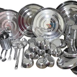 Pack of 71 Steel Stainless Steel 71 Pcs Dinner Set Dinner Set-image-80