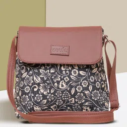 Black Women Sling Bag FloMotif Flap Sling Bag-1