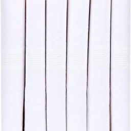 SM CREATION white cotton handkerchief (pack of 6) for men ["White"] Handkerchief-image-80