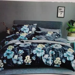 145 TC Cotton, Polycotton Double 3D Printed Flat Bedsheet-image-66