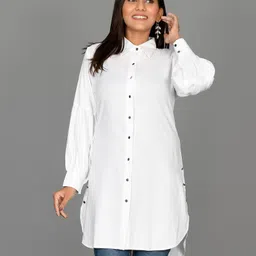 myorica Women Regular Fit Solid Spread Collar Casual Shirt-picture-6