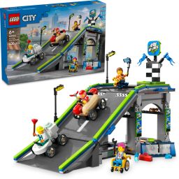 City No Limits: Race Car Ramp Track Toy Soapbox-Racing Set 60460 (436 Blocks)-image-75