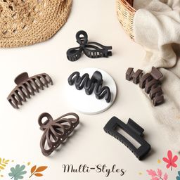 eopzo Women Thin Thick Long Hair Curls,Girl Matte Butterfly Banana Clips,Strong Clamp Hair Claw-picture-2