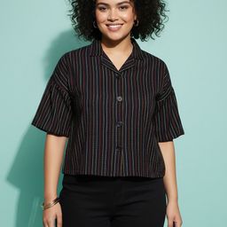 j turritopsis Women Regular Fit Striped Button Down Collar Casual Shirt-picture-21