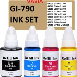 vavia Ink For Canon G Series GI 790 G1000,G1010,G1100,G2000,G2002,G2010,G2012,G2100 Black + Tri Color Combo Pack Ink Bottle-15