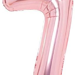 Solid 16 INCH BIRTHDAY NUMBER 7 FOIL BALLOON IN ROSE GOLD COLOR FOR PARTY ITEM. Balloon-16