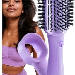 BOMBAE Hairess Volumizer and Dryer Hairess Ionic 3-In-1 Hot Air Brush Hair Dryer, Volumizer, & Straightener Hair Straightener Brush-image-3