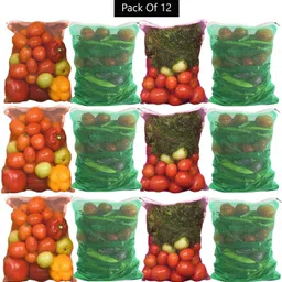 daluci Multi-purpose Vegetables Fruits Mesh Fridge Storage Washable Zip Bags Pack of 12 Grocery Bags-picture-43