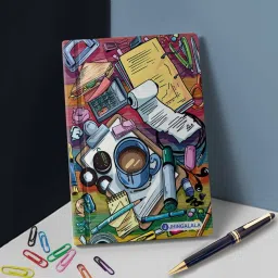 jhingalala Chaotic Workspace Hard Bound Undated A5 Diary Notebook (20 X 14.5 CM, 80 GSM, 190 Ruled Perforated Pages) Diary for Writing, Gift for Friend, Personal Diary A5 Notebook Ruled 190 Pages image 5