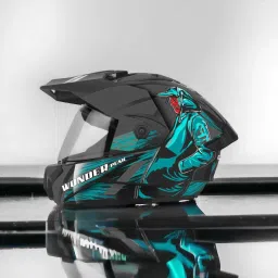 Wonder Cap Cyber Spoiler ABS Material with Rainbow visor Motorbike Helmet-image-58