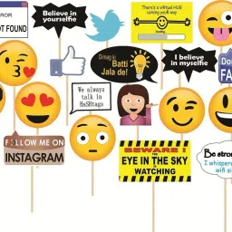 SYGA Set Of 21 Social Media Photo Booth Props Party Mask-image-43