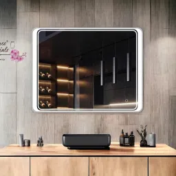 Modern Designed LED Circular Wall Mounted 15*18 inch & 3 Mode Backlit Lighted Bathroom Mirror-image-6
