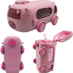 Cute Bus Shape Water Bottle for Kids | Leak-Proof Sipper Bottle with Strap-image-88