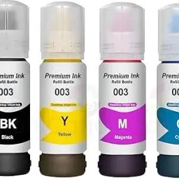 GPN PRINT 003 Ink for Epson L3110, L3150, L3250, L3252 L3115, L3116, L3101 Printer Black + Tri Color Combo Pack Ink Bottle-1
