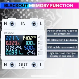 amicismart WIFI 8 in 1 Digital Energy Meter with Over/Under Voltage Protector image 3
