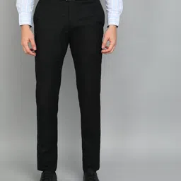 raymond Men Slim Fit Black Viscose Rayon Trousers-picture-18