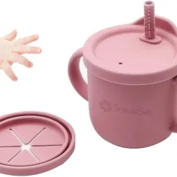 Silicone Sippy Cup 2 in 1 Lid Baby Straw Cup 6 Months-image-3