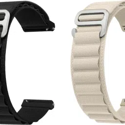 ACM WSM17E20BKWT1405 Pack of 2 Watch Strap Nylon Hook 20mm for 10or Move+ Smartwatch (Black/White) Smart Watch Strap-image-93