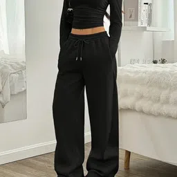 dockstreet Women Solid Black Track Pants-picture-15