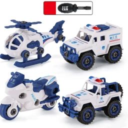 Police Vehicle Set Bike Jeep Security Van and Helicopter with 1 Screwdrive-image-57