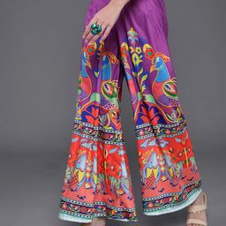 AKS Women Ethnic Motifs Printed Flared Palazzos-image-30